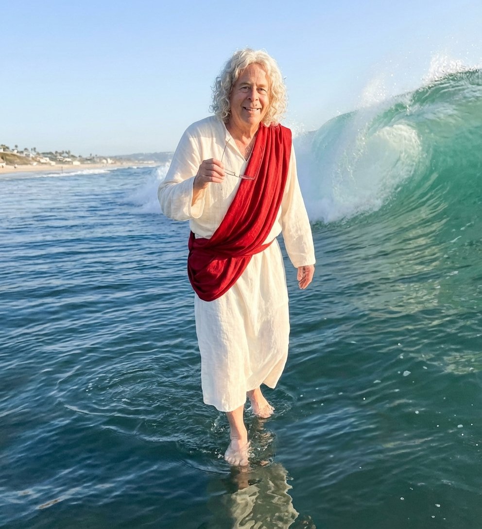 Uncle Nick walking on water in California